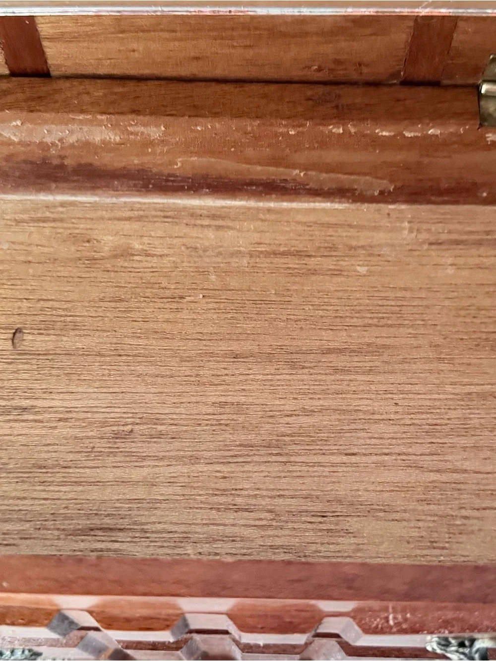 Wooden Jewelry Box with Brass Accents - Brown